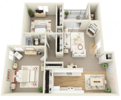a floor plan of a house with a bedroom and a living room